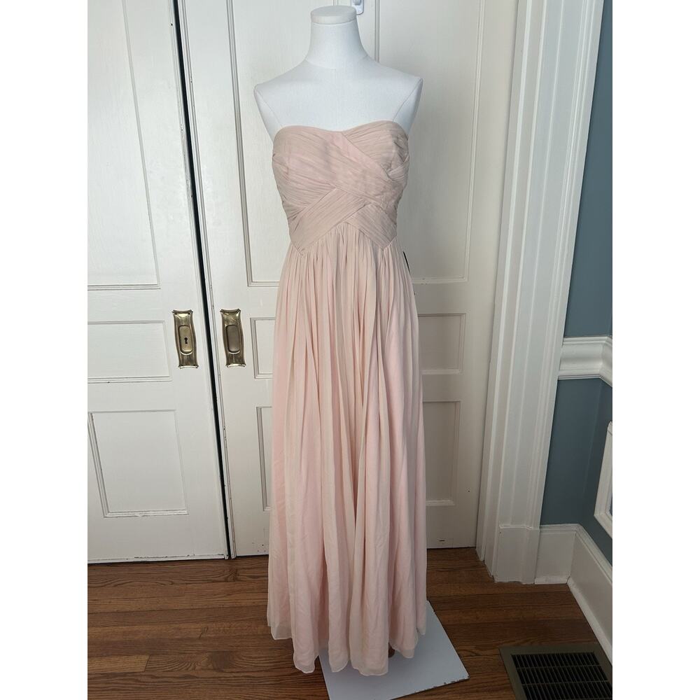 Ann Taylor Silk Strapless Jasmine Ruched Formal Dress Womens Size 6 Peach NWT